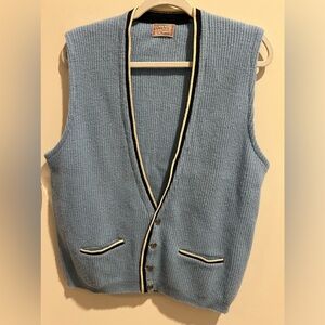VINTAGE 1960’s Glen Isle Sportswear Blue Knit Vest